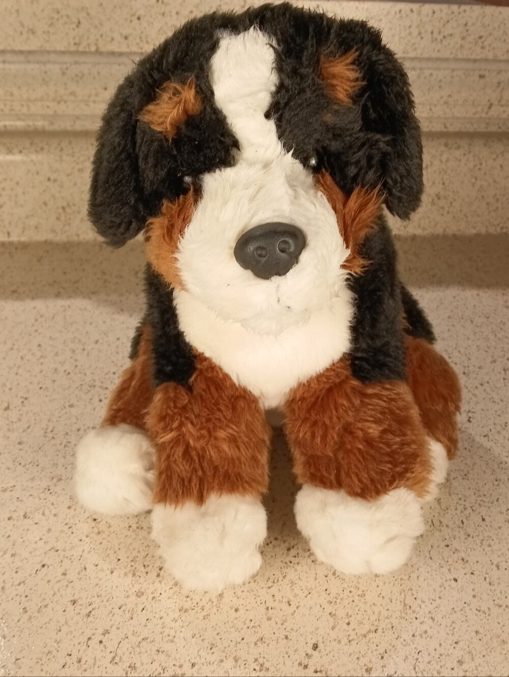 Tiger Tale Toys Plush Dog Bernese Mountain Stuffed Animal 14" from Tail to nose